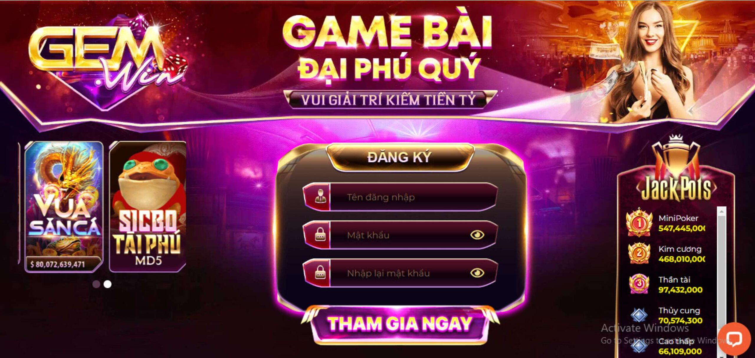 Kho Game Bài Phong Phú Chỉ Có Tại Gemwin