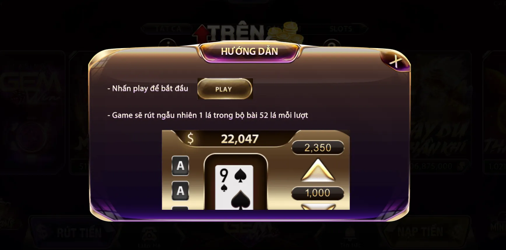 Thời điểm bắt đầu nhịp mới trong mini game trên dưới tại GemWin